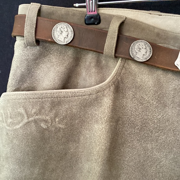 Spieth & Wensky Real Bavarian Trousers with Belt 100% Leather Size 56 - Picture 3 of 12